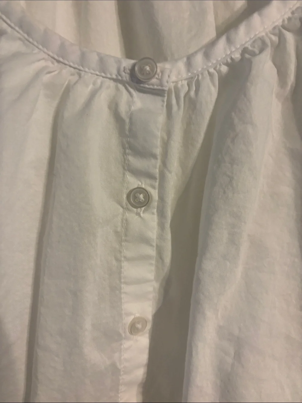 Old Navy White Button-Front Puff Sleeve Blouse